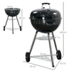 Outsunny Portable Kettle Charcoal Grill - Black