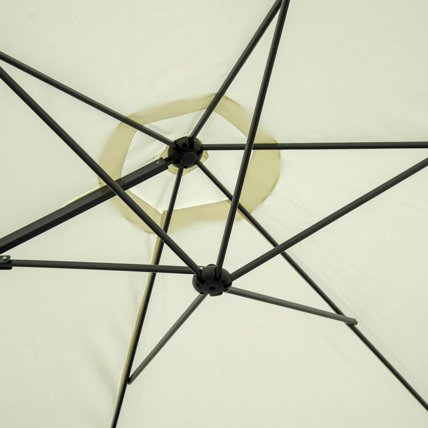 Outsunny 2.5M Garden Cantilever Parasol, Offset Roma Patio Umbrella Hanging Sun Shade Canopy Shelter with 360√Ç¬∞ Rotation and Cross Base, Beige