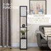 HOMCOM Floor Lamp with Shelves, Dual Light, Modern Tall Standing Lamps for Living Room, Bedroom, with Chain Switch, Bulb not Included, Black