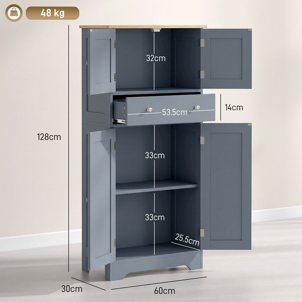 HOMCOM Kitchen Cupboard in Grey Blue