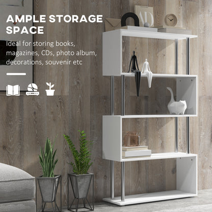 HOMCOM S Shape Bookcase in White