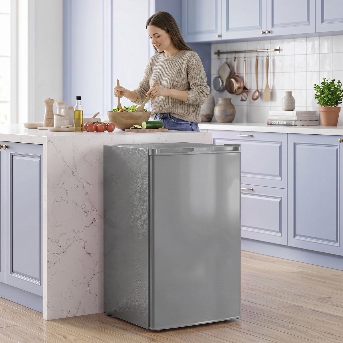 HOMCOM 85L Mini Freezer Countertop in Grey