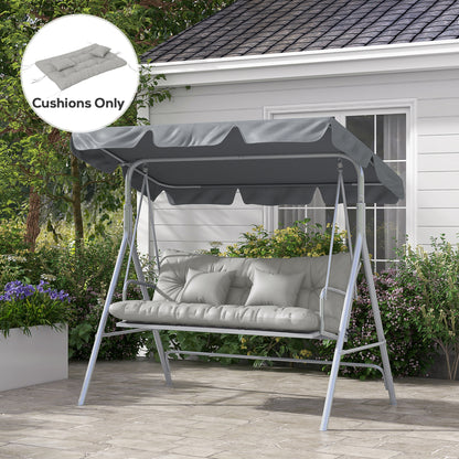 Outsunny Back and Seat Cushion Replacement with 2 Pillows in Light Grey