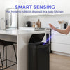 HOMCOM 40L Sensor Bin with Soft-Close Lid, Stainless Steel Automatic Touchless Motion Sensor Kitchen Bin, Black