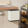 HOMCOM 8L Hanging Kitchen Bin, Rubbish bin with Lid and Removable Inner Bucket for Kitchen Cabinet Door, Under Sink, Office