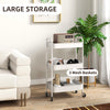 HOMCOM Three-Tier Steel Storage Trolley - White