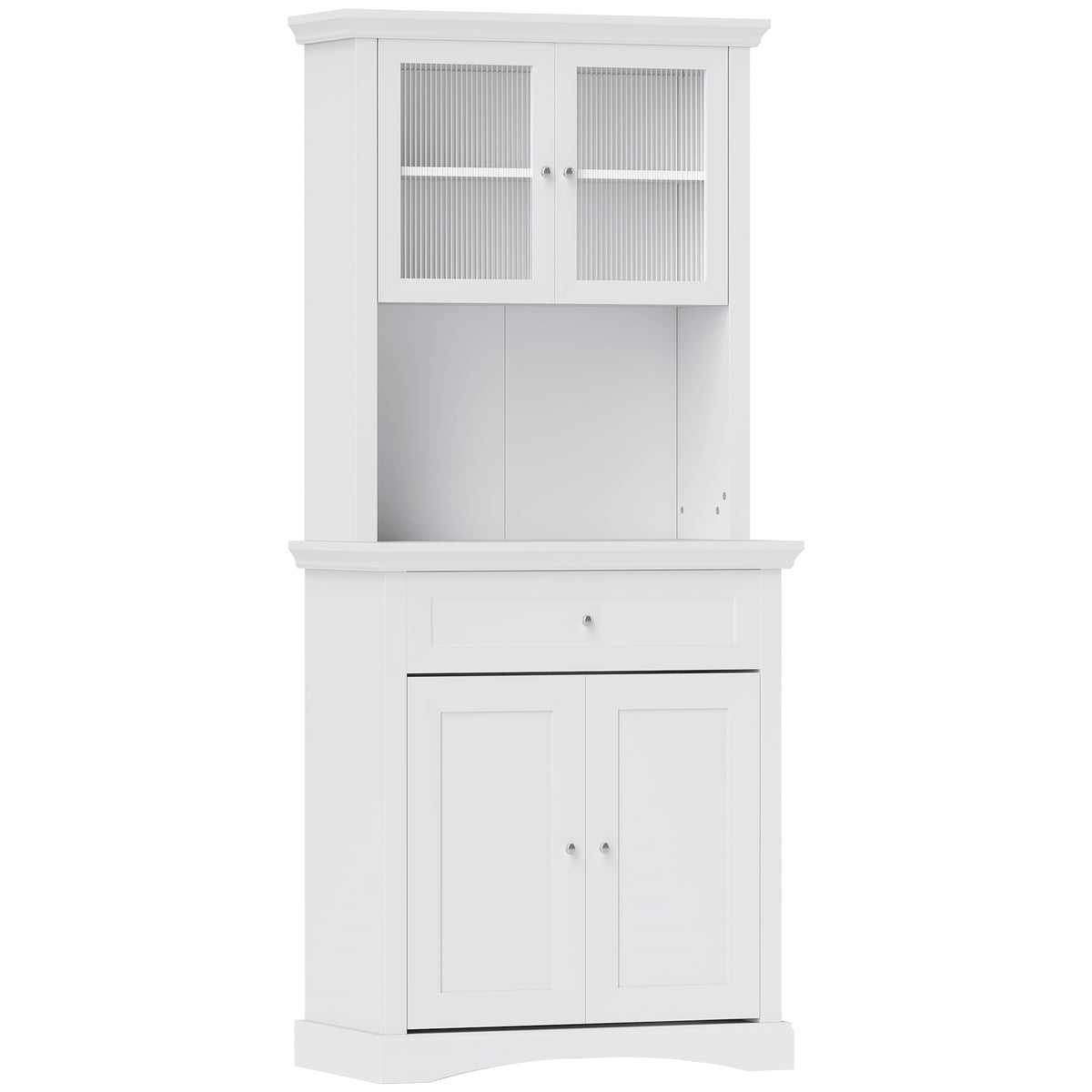 HOMCOM 4-Door Kitchen Cupboard with Drawer in White