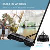 HOMCOM Basketball Hoop Outdoor, Portable Basketball Hoop and Stand with Weighted Base, Portable on Wheels, 1.55-2.1m, for Teens, Juniors, Adults, White