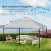Outsunny 3 x 4m Gazebo Canopy Replacement Cover, Gazebo Roof Replacement (TOP COVER ONLY), Light Grey