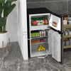 HOMCOM 88L Under Counter Fridge Freezer, Small Refrigerator with 5-Setting, 3 Star Freezer Rating, Black and Silver Tone