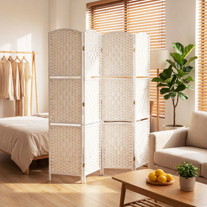 HOMCOM Freestanding Privacy Screen in White