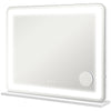 HOMCOM Vanity Mirror with Lights, Large Lighted Makeup Mirror with 3 Colour Lighting Modes, 10X Magnifying, USB Charging Port, Touch Screen, Tabletop or Wall Mounted Design for Bedroom, White