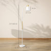 HOMCOM Floor Lamp for Living Room, Spotlight Reading Standing Lamp with Adjustable Height, Rocker on/off Switch, Indoor Task Lighting for Bedroom, Office, White (Bulb not Included)