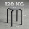 HOMCOM Stackable Stools Modern Cushioned Round Backless Stools Set of 4 Kitchen Dining Room Dark Grey