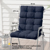Outsunny 2-Piece Seat Cushion Replacement with Backrest, Garden Patio Chair Cushions Set with Ties, Dark Blue