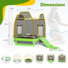 7 Feet Hexagonal Trampoline with Slide and Safety Enclosure Net-Green