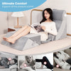 7 PCS Adjustable Support Pillow Set Bed Wedge Pillows with Memory Foam-Grey