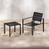 Outsunny 3 Pieces Garden Bistro Set for 2, Outdoor Bistro Table and Chairs with Metal Frame, Plastic Patio Furniture Set