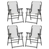 Outsunny Pieces Patio Folding Chair Set, Outdoor Portable Loungers for Camping Pool Beach Deck, Lawn Chairs with Armrest Steel Frame, Cream White