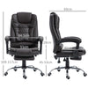 HOMCOM PU Leather Executive Office Chair, High Back Swivel Chair with Retractable Footrest, Adjustable Height, Reclining Function, Brown