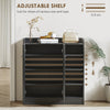 HOMCOM Shoe Storage Cabinet with Adjustable Shelves - Black