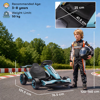 AIYAPLAY 24V Electric Go Kart in Light Blue