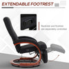 HOMCOM 135 Manual Reclining Swivel Chair, with Footrest - Black