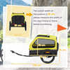 PawHut Dog Bike Trailer with Flip-Down Ramp Tailgate, Quick Release Frame, Universal Bicycle Coupler, Reflectors, Yellow