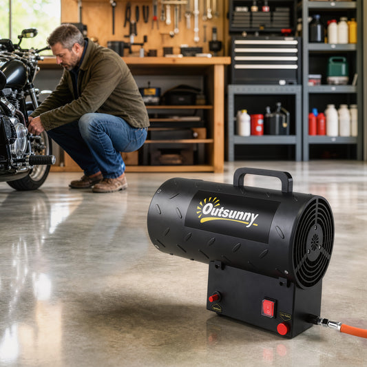Outsunny 15 kW/51000 BTU Industrial Propane Space Heater in Black