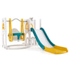 7-in-1 Toddle Slide Set with Swing Seat and Basketball Hoop and Ladder-Yellow