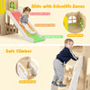 7-in-1 Toddler Slide Set with Ladder and Long Aisle Wooden Playground-Multicolor