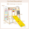 7-in-1 Wooden Climbing Toy Set for Toddlers with Monkey Bars and Blackboard-Colourful