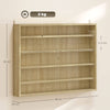 HOMCOM 5-Tier Wall Display Shelf Unit Cabinet w/ 4 Adjustable Shelves Glass Doors Home Office Ornaments 60x80cm Oak