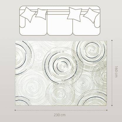 HOMCOM Modern Area Rug in Cream White