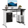 HOMCOM Computer Desk with Sliding Keyboard Tray, Storage Drawers and Host Box Shelf, Home Office Desk, Study Workstation, 100 x 52 x 75cm, Black