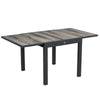 Outsunny Extending Garden Table, Outdoor Dining Table for 6, Aluminium Frame Rectangular Patio Table with Plastic Board Tabletop,80/160L x 80W x 75H cm, Grey
