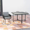Outsunny 5 Piece Garden Furniture Set, Garden Dining Set with Wood-Plastic Table and 4 Stackable Chairs, Light Grey
