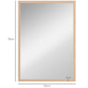 HOMCOM Wall Bathroom Mirror, 70 x 50 cm Wall-Mounted Mirror for Living Room, Bedroom, Hallway, Natural Wood