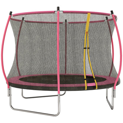 SPORTNOW 10ft Outdoor Trampoline with Enclosure Net, Spring Cover, Pink