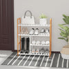 HOMCOM 4 Tier Shoe Racks Storage Stand Shelf Organizer Wood Frame 78 x 68 x 26 cm Hallway Furniture