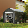 Outsunny 3.6 x 2.1m Portable Outdoor Shed, with Window - Dark Grey