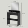 HOMCOM Multi-Storage Dressing Table, with Mirror - Black