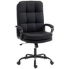HOMCOM Double Padded Linen-Look Office Chair - Black