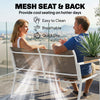 Outsunny 4 Seater Garden Furniture Set with Loveseat, Armchairs, Table, Metal Garden Sofa Set with Breathable Seats, Khaki