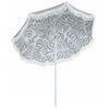 Outsunny 1.8 m Beach Umbrella Parasol with Sand Anchor, Portable Tilting Garden Parasol with Adjustable Height, Light Grey