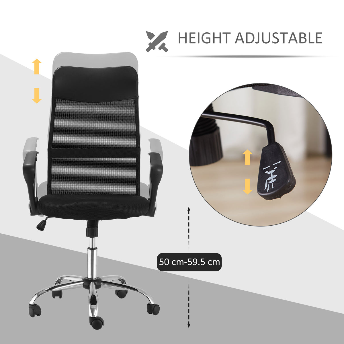HOMCOM Ergonomic Office Chair in Black