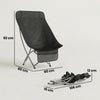 Outsunny Camping Chair for Adults Heavy Duty Folding Camp Chair with Side Pocket and Carry Bag Black