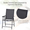 Outsunny Set of Six Folding Garden Chairs - Black