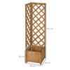 Outsunny Wooden Planter with Corner Trellis, Freestanding Raised Garden Bed with Drainage Bottom, Outdoor Planter Box, Brown