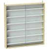 HOMCOM 7-Tier Wall Display Shelf Unit Cabinet w/ 6 Adjustable Shelves Glass Doors Home Office Ornaments 83x80cm, Oak
